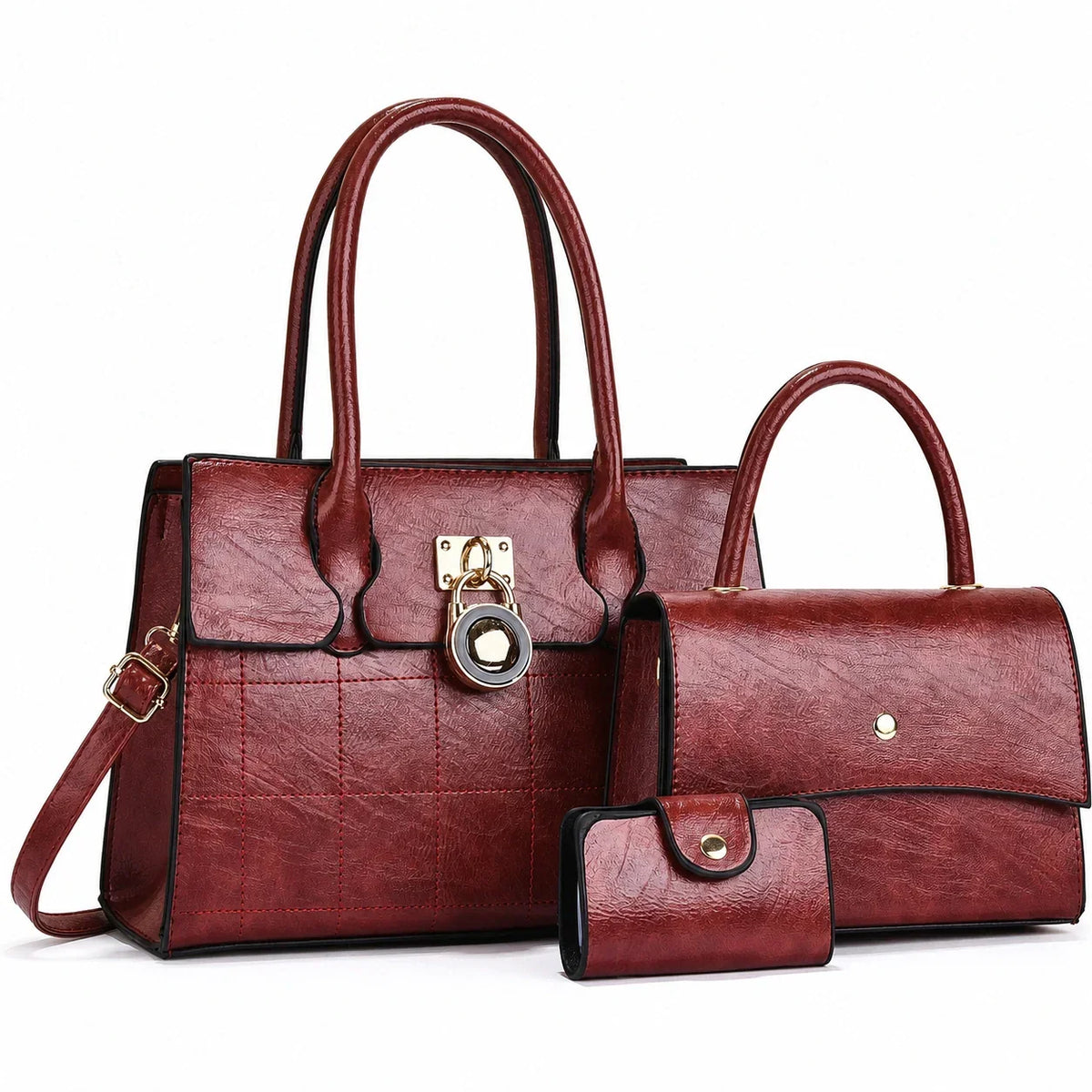 Leather Shoulder Bag Set - Niva
