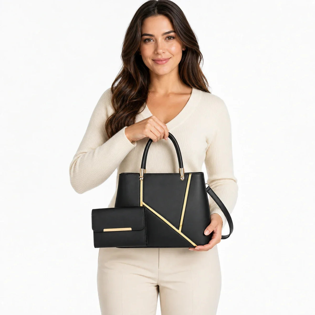 Leather Handbag and Crossbody Set - Aura