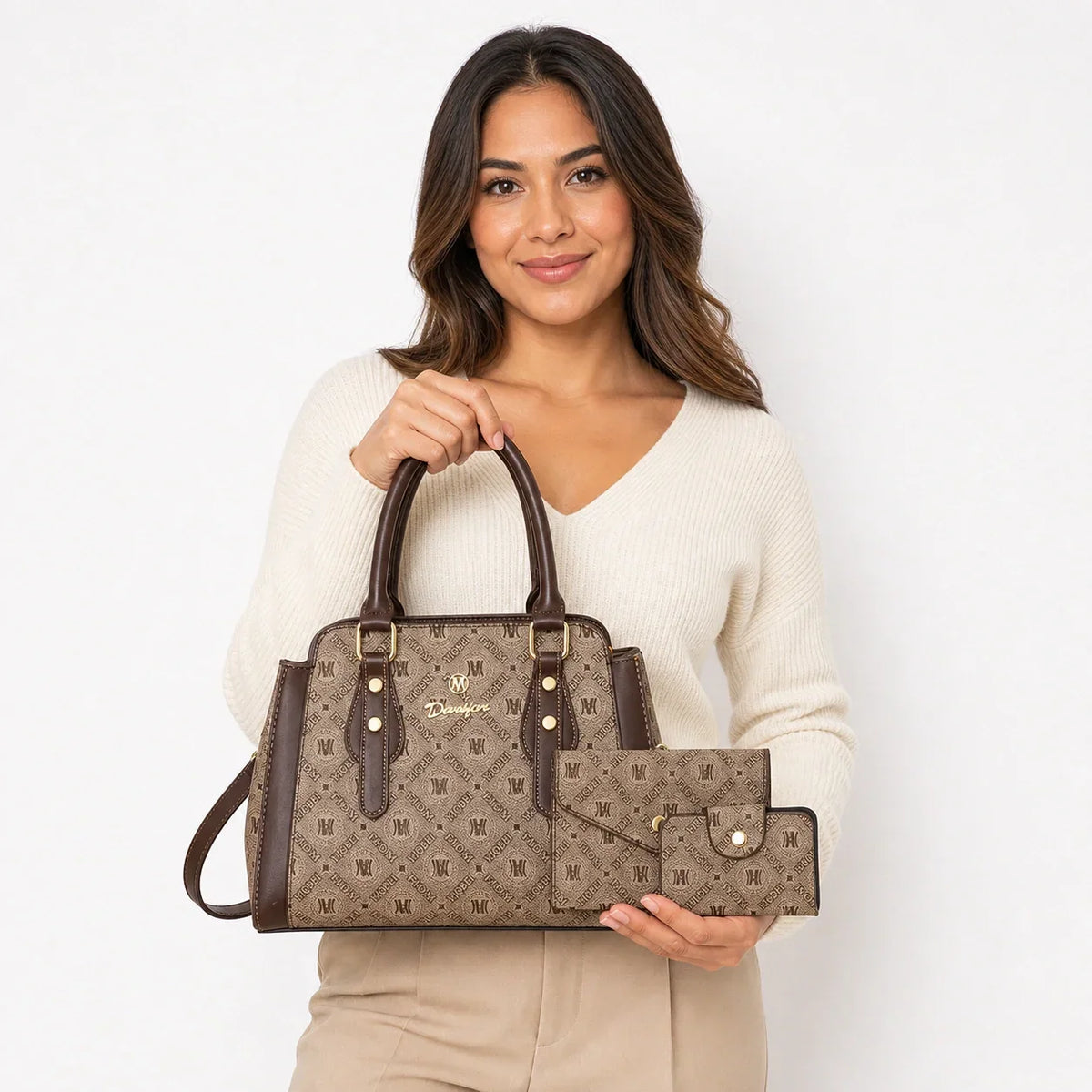 Premium Leather Handbag Set - Vela